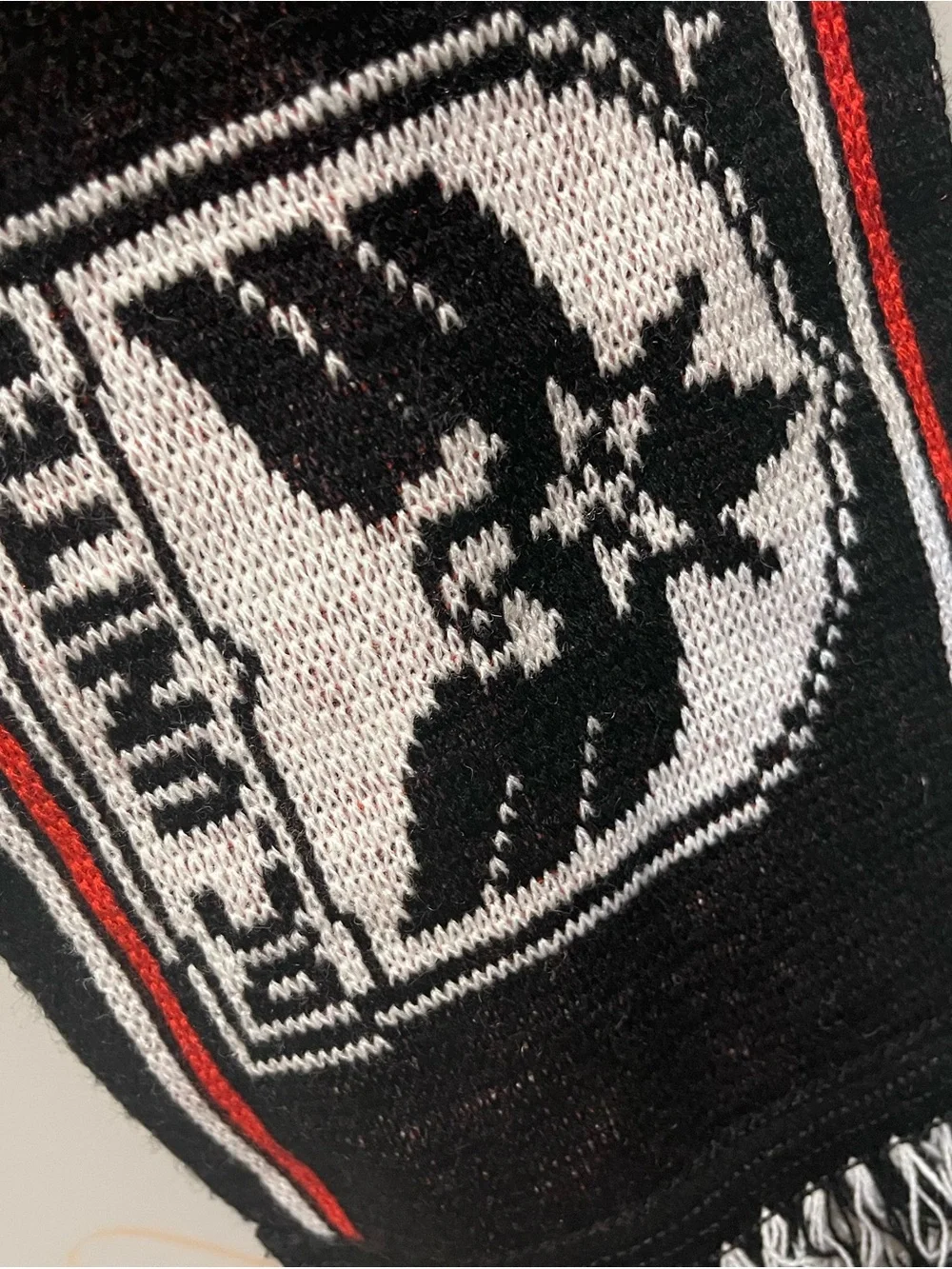 D.C. United MLS Volkswagen Vintage Jacquard Knit Soccer Scarf Black Red White |